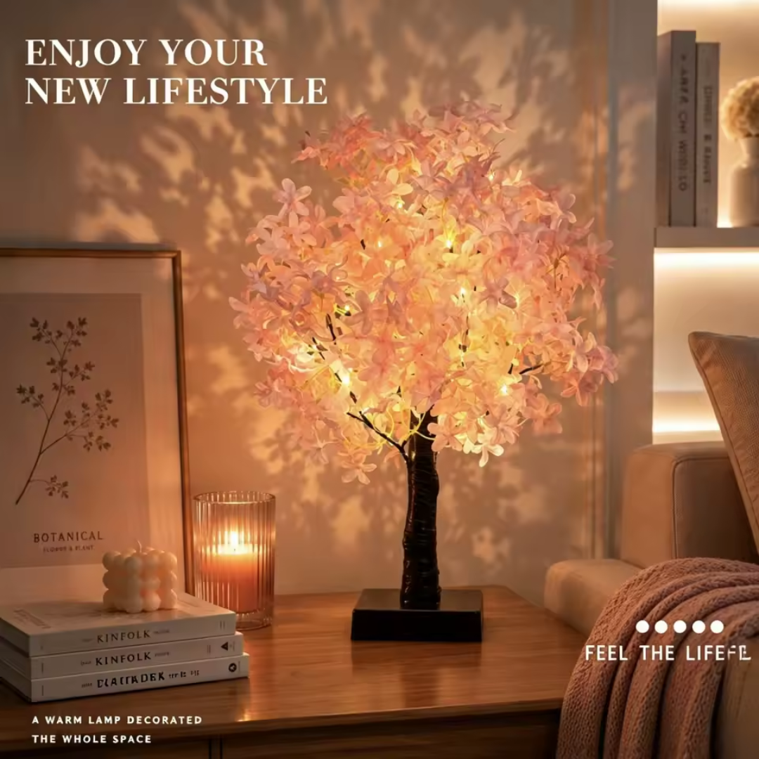 Pink Cherry Blossom Tree Lamp